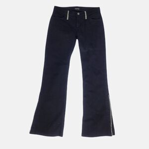 Y2K ALLEN B rhinestone jeans bling‎ split leg black flare 27